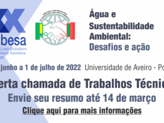 XX Simpósio Luso-Brasileiro de Engenharia Sanitária e Ambiental: “Água e Sustentabilidade Ambiental: Desafios e ação”