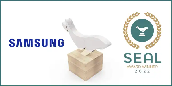 A Samsung Electronics Co., Ltd. anunciou que a empresa foi nomeada vencedora do Prêmio SEAL de Sustentabilidade Empresarial 2022.