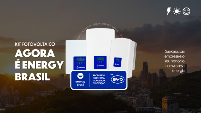 A Energy Brasil, maior rede de franquias de energia solar do país, lança o seu kit fotovoltaico em parceria com a BYD, maior fabricante e fornecedora dos equipamentos do setor.