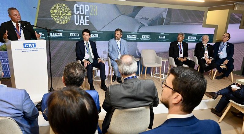 Foto: Iano Andrade - Presidente da CNI, Ricardo Alban, durante a abertura do estande da CNI na COP 28.