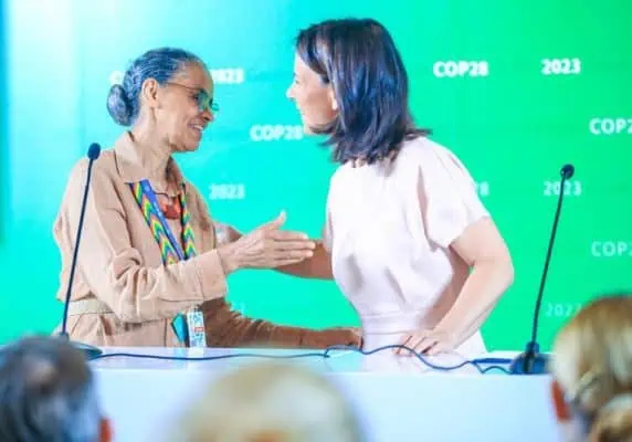 Foto: Estevam - Ministra Marina Silva e ministra das Relações Externas da Alemanha, Annalena Baerbock, COP28, Dubai