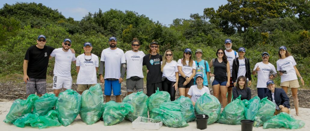 Foto: Divulgação | Mutirão organizado por Ibema e Voz dos Oceanos recolhe mais de 140 quilos de lixo no litoral do Paraná