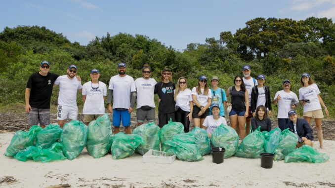 Foto: Divulgação | Mutirão organizado por Ibema e Voz dos Oceanos recolhe mais de 140 quilos de lixo no litoral do Paraná