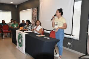 Foto: Cátia Santos, coordenadora de comunicação digital do Conselho Nacional das Populações Extrativistas (CNS).