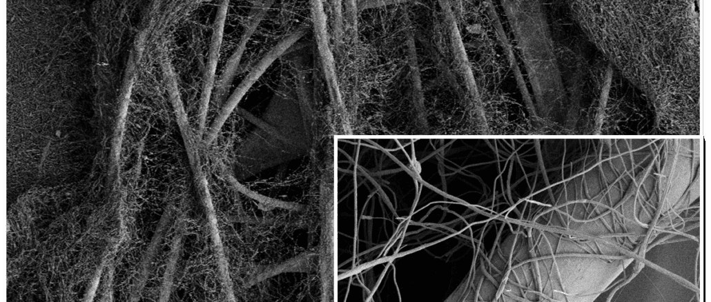Foto: Filtro de ar condicionado de carro contendo nanofibras - Imagem: Laboratório de Caracterização Estrutural da UFSCar