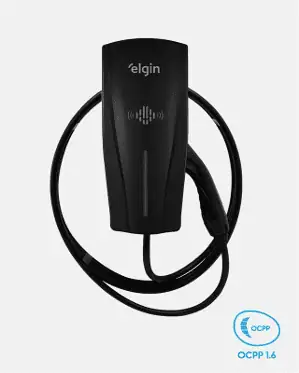 Novo carregador Elgin para veículos elétricos com sistemas de conectividade e segurança energética.