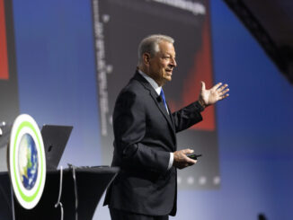 Al Gore durante treinamento do Climate Reality Project em Paris, França, este ano. Crédito: Divulgação